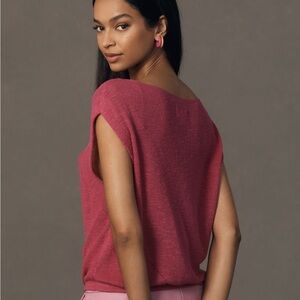 Anthropologie Magenta Crewneck Knit Sweater